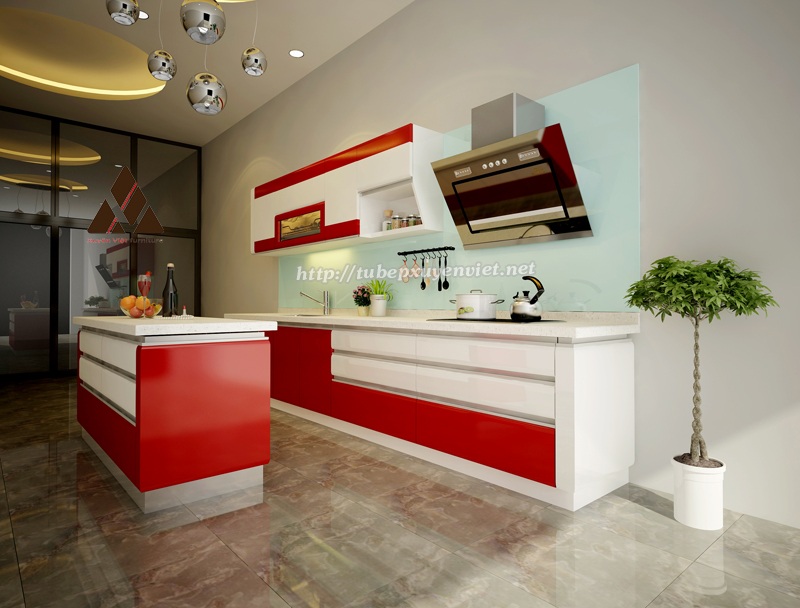 Tủ bếp nhựa Laminate kiểu //