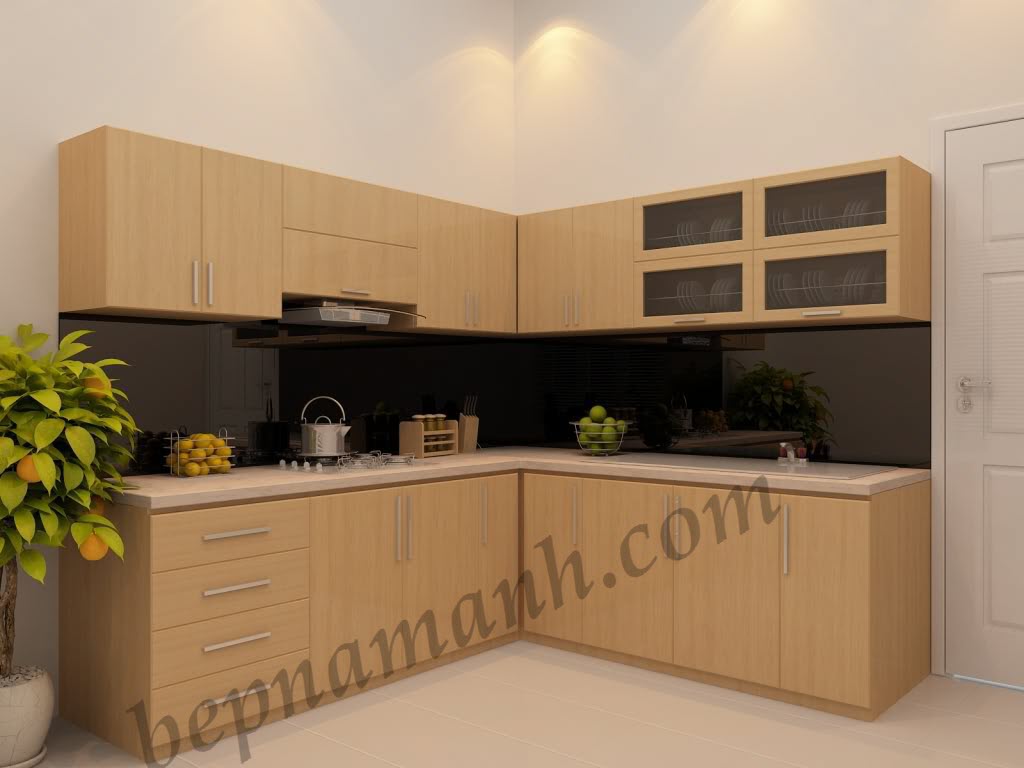 Tủ bếp gỗ công nghiệp Laminate 01