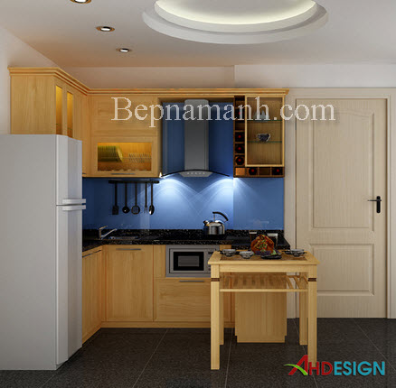 Tủ bếp Gỗ Sồi Nga 05